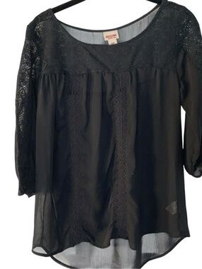 Mossimo Supply Co. black lace yoke blouse